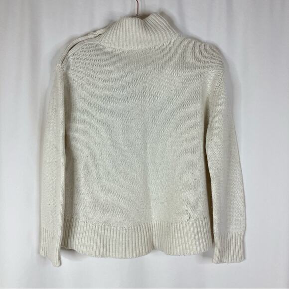 Kate Spade x Broome Street Navy Star Cream Mock Neck Wool Blend Sweater Small - Picture 4 of 4